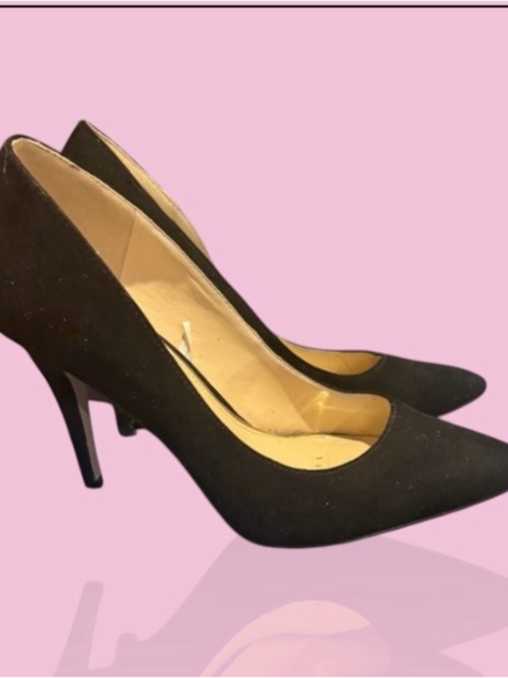 Jessica Simpson Black Pointed Toe Suede Pumps